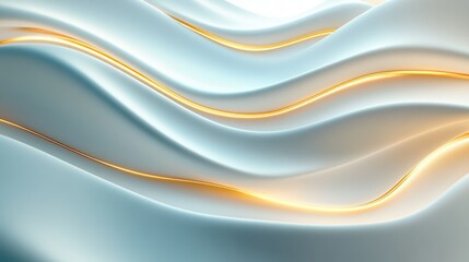 Fototapeta premium Abstract rendering depicts smooth undulating waves with highlights and glow