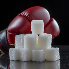 Sugar Fight Boxing Cubes on Dark Table