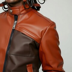 leather bag on a white