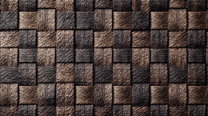 A close up of a brown and black woven surface