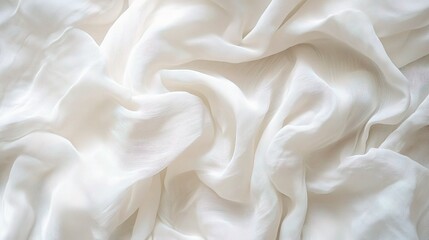 Fototapeta premium Close Up View of Smooth White Fabric with Gentle Lines Texture