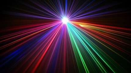 Obraz premium Colorful rays of light with lens flare