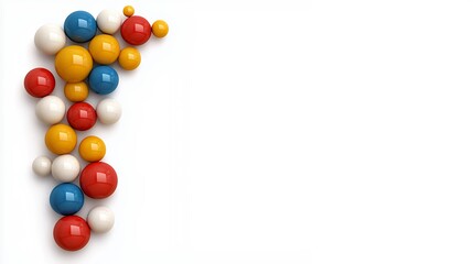 Obraz premium Colorful Glossy Spheres Clustered Against White Background