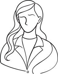 Businesswoman line icon on background for graphic and web design. Creative illustration concept symbol for web or mobile app