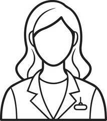 Businesswoman line icon on background for graphic and web design. Creative illustration concept symbol for web or mobile app