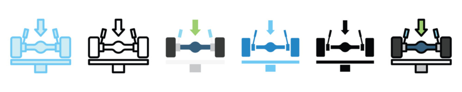 Axle multi style icons set. use for modern concept, print, UI, UX kit, web and app development. Vector EPS 10, related to car service, auto garage, car spare part.
