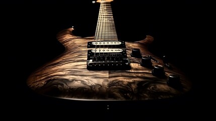 Dark Elegance: A Close-Up of a Exquisite Electric Guitar