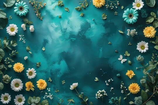 Rich Teal Gradient Texture for Earth Day Spring Fest Backdrop