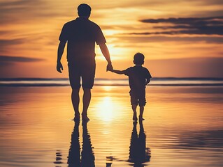 Sunset Beach Father Son Walk