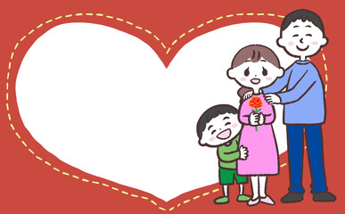 母の日息子のハートフレーム素材