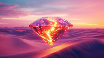 Desert Sunrise and Sunset with Earth and Space Elements