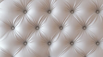 Fototapeta premium Close up photograph of buttoned upholstery in neutral color