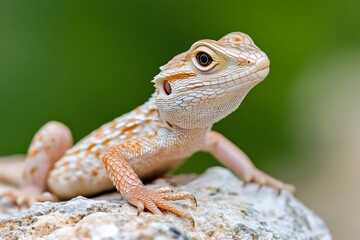 Fototapeta premium Painted agama lizard posing on a rock