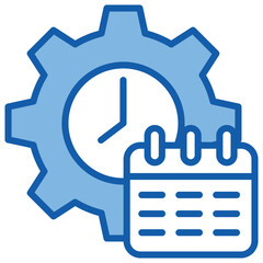 Time Management Blue White Icon
