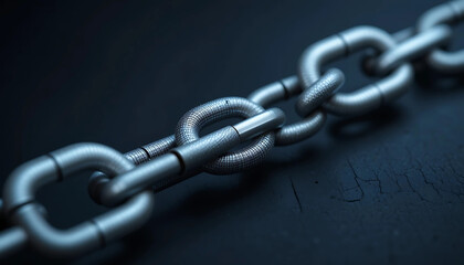 Obraz premium chain links on black background