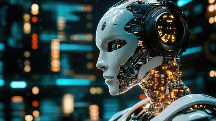 Fototapeta premium AI risk management software ensuring compliance with ethical AI guidelines.