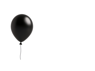 Elegant Minimalism: A Black Balloon on a White Background Celebrating Simplicity and Understated Joy