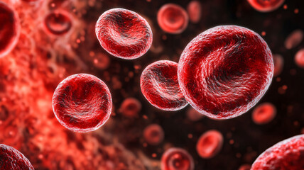 The Lifeline of Innovation, a Red Blood Cell in Focus, plasma, red blood cells, medicine, medical, science, people, cell, human, illustration, biology, research, therapy, life, dna, growth.