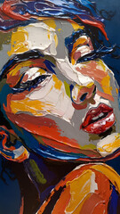 Female Face Oil Painting