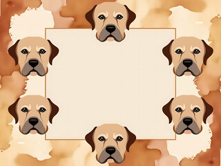 Obraz premium Creative dog-themed border design home decor digital art warm tones front view border for dogs