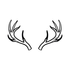 Obraz premium create a Deer antlers silhouette vector icon desing with a white background 