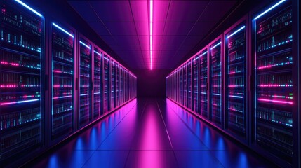 Fototapeta premium Energy-saving cloud infrastructure scaling computing efficiency.
