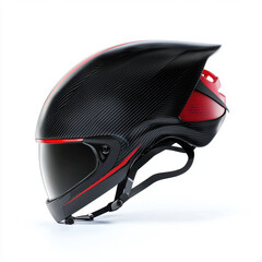 Fototapeta premium Sleek aerodynamic helmet on a white background showcasing innovative design for triathlon athletes and enthusiasts