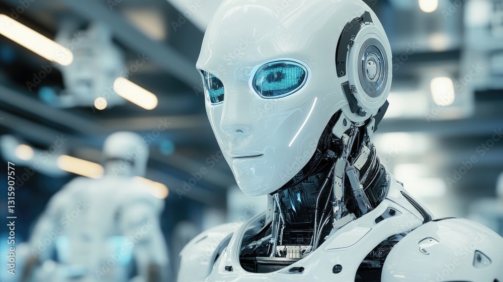Poster Futuristic AI system predicting global trends using real-time analytics.