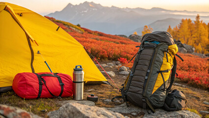 Autumn Camping Adventure in the Mountains


