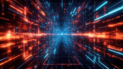 Obraz premium Hybrid computing infrastructure integrating G and cloud services.