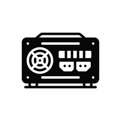 Black solid icon for power supply