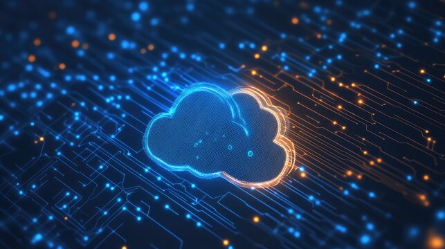 Hybrid IT network visualized with cloud and edge computing nodes.