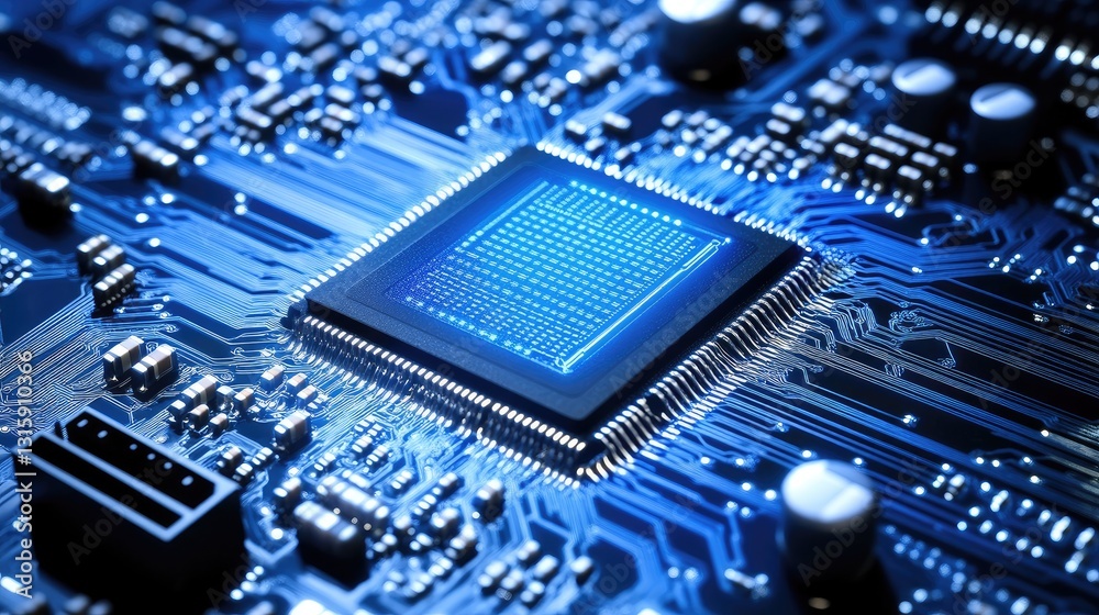 Poster low-power microchips enhancing energy-efficient computing.