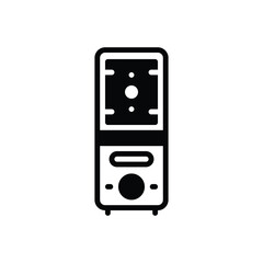 Black solid icon for system unit