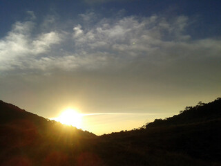 sunset over the mountains