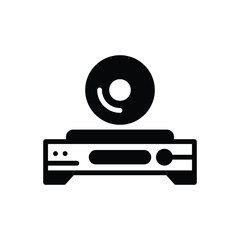 Black solid icon for cd player