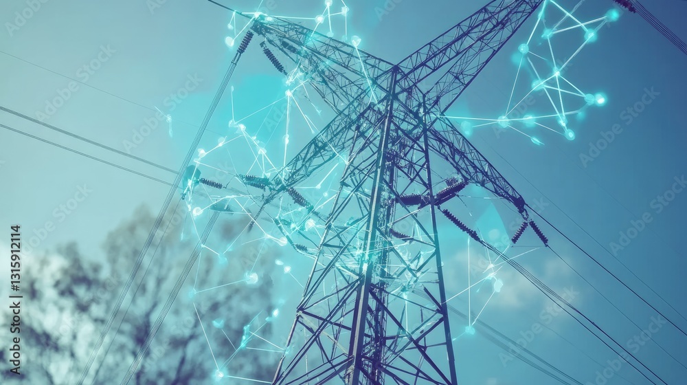 Poster smart computing grid distributing energy efficiently.