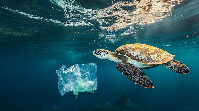 Reducing plastic use helps protect animals in the oceans.