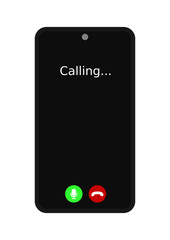 Phone in Call - Flat Illustration Vector