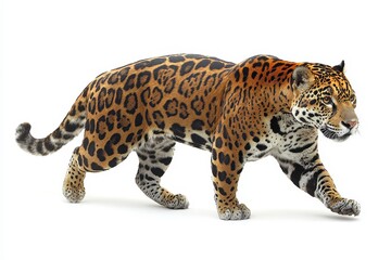 Obraz premium Stealthy Jaguar Prowling in Isolated Environment