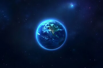 Earth glowing in space's darkness