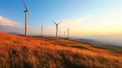 Wind turbines generate electricity using the power of the wind.