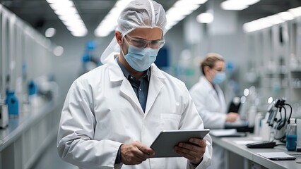 Industrial Engineer in a Factory Clean Room Laboratory