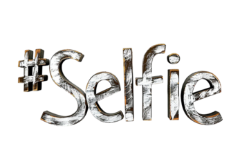 Selfie Text Effect Isolated on Transparent Background