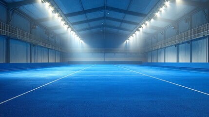 Energetic Cheerleading Stadium with Colorful Lighting and a Tumbling Mat, Ready for Action-Packed Performances by Athletes