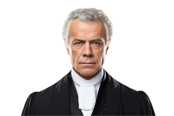  Serious and Determined Attorney Portrait Isolated on Transparent Background