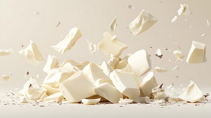 White chocolate chunks exploding