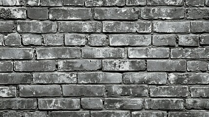 Fototapeta premium A weathered gray brick wall with distinct rectangular formations