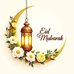 Abstract Eid Mubarak Islamic design background
