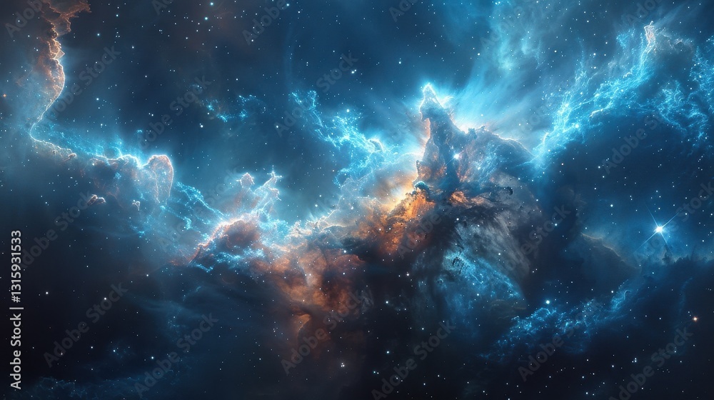 Poster cosmic nebula in deep space